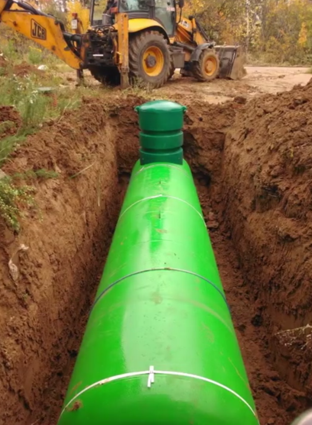 Установка газгольдера на участке с уклоном 1